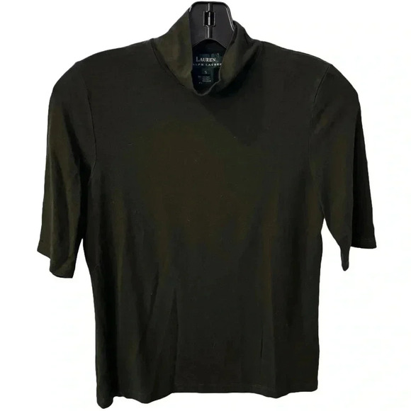 Ralph Lauren Women’s Turtleneck Short Sleeve Sweater Dark Green Size Small - Picture 1 of 7